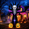 Toiyjofe 8ft Halloween Inflatable Skeleton Tree with LED Lights, Spooky Lighted Outdoor Yard Decoration with Grim Reaper & Pumpkins