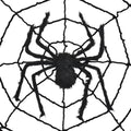 Giant Spider Web with Spider Decoration, Black, 8', Halloween by Way To Celebrate