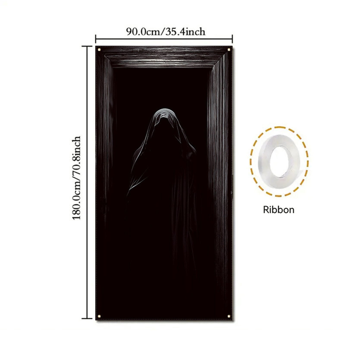 DAMAI Halloween Door Hanging Curtain Party Festival Scene Layout Supplies Decorative Porch Hanging Cloth