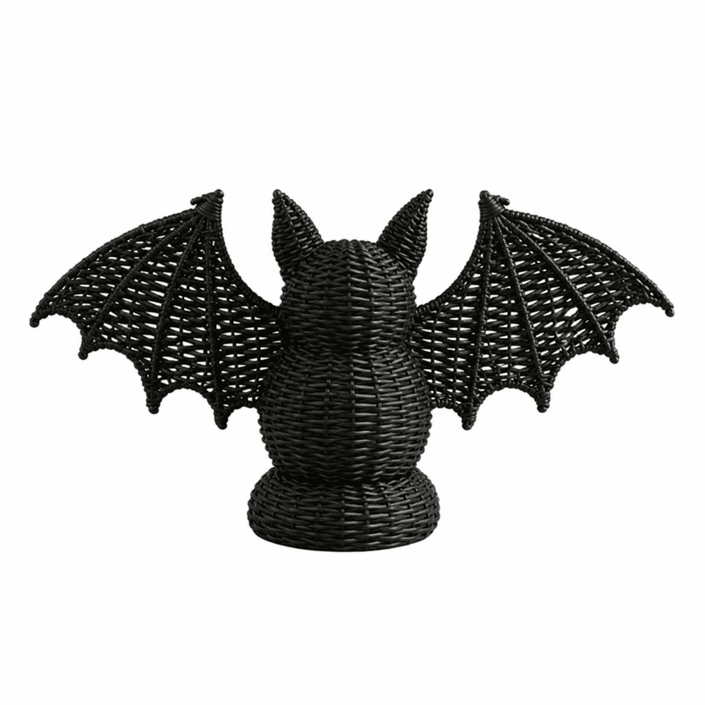 THOPBPRK 2026 Black Halloween Woven Pumpkin Jack-O'-Lantern, Halloween Decorations Pumpkin, USE LED Candle, Rattan Fall Halloween Decor for Home, 1Pack 11.8 Inch A
