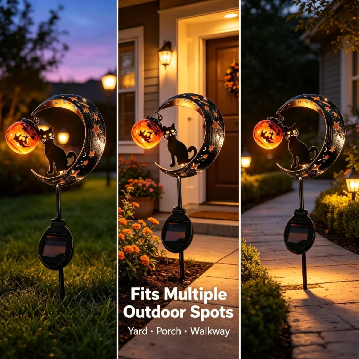 Halloween Solar Garden Stake Light,Metal Hanging Pumpkin Lantern Waterproof for Yard Lawn Proch