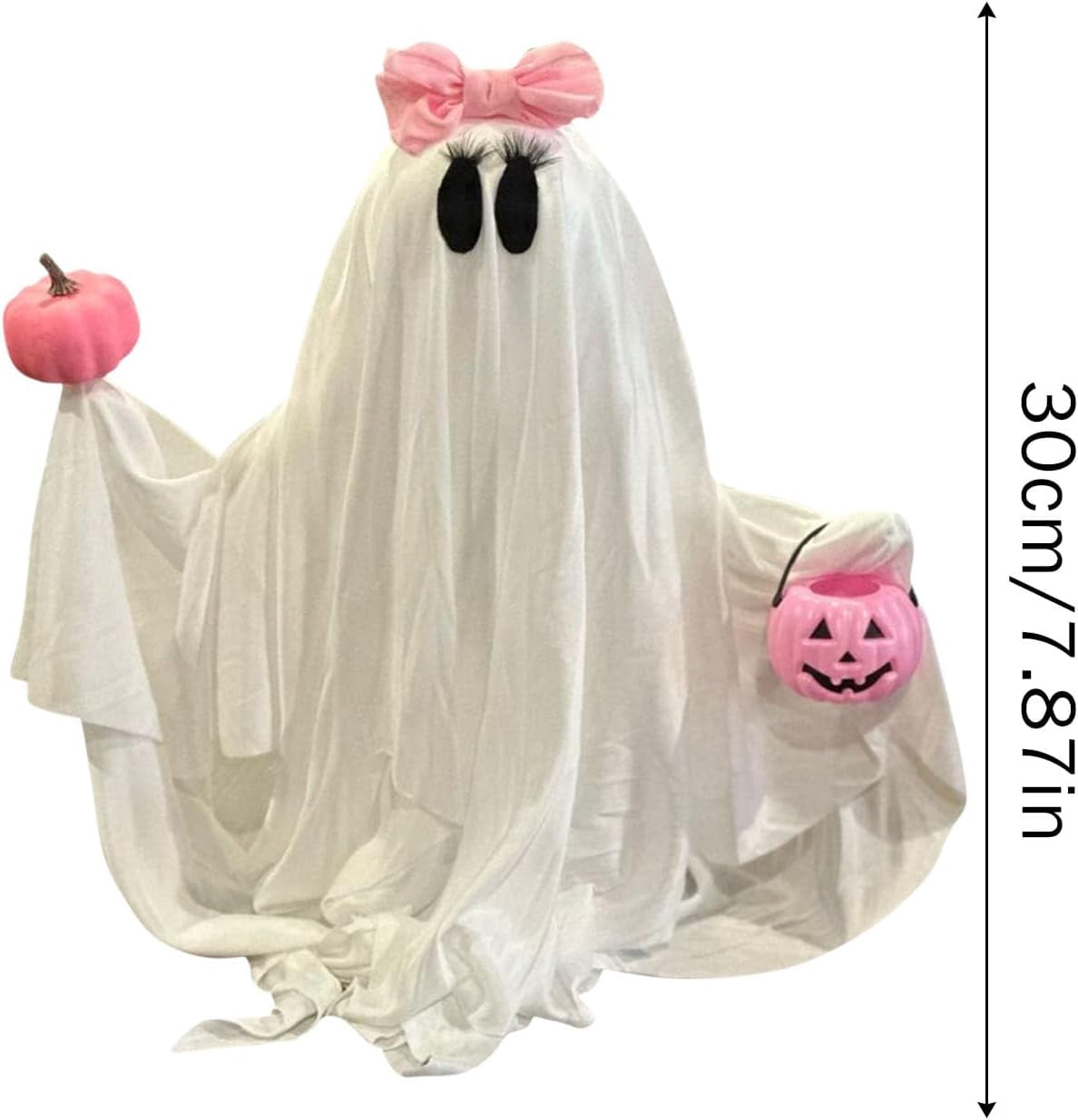 Pink Ghost Decorations Halloween Spooky Ghosts with Pink Bow Table Decor Scary Halloween Centerpiece Party Home Table Room Kitchen Office
