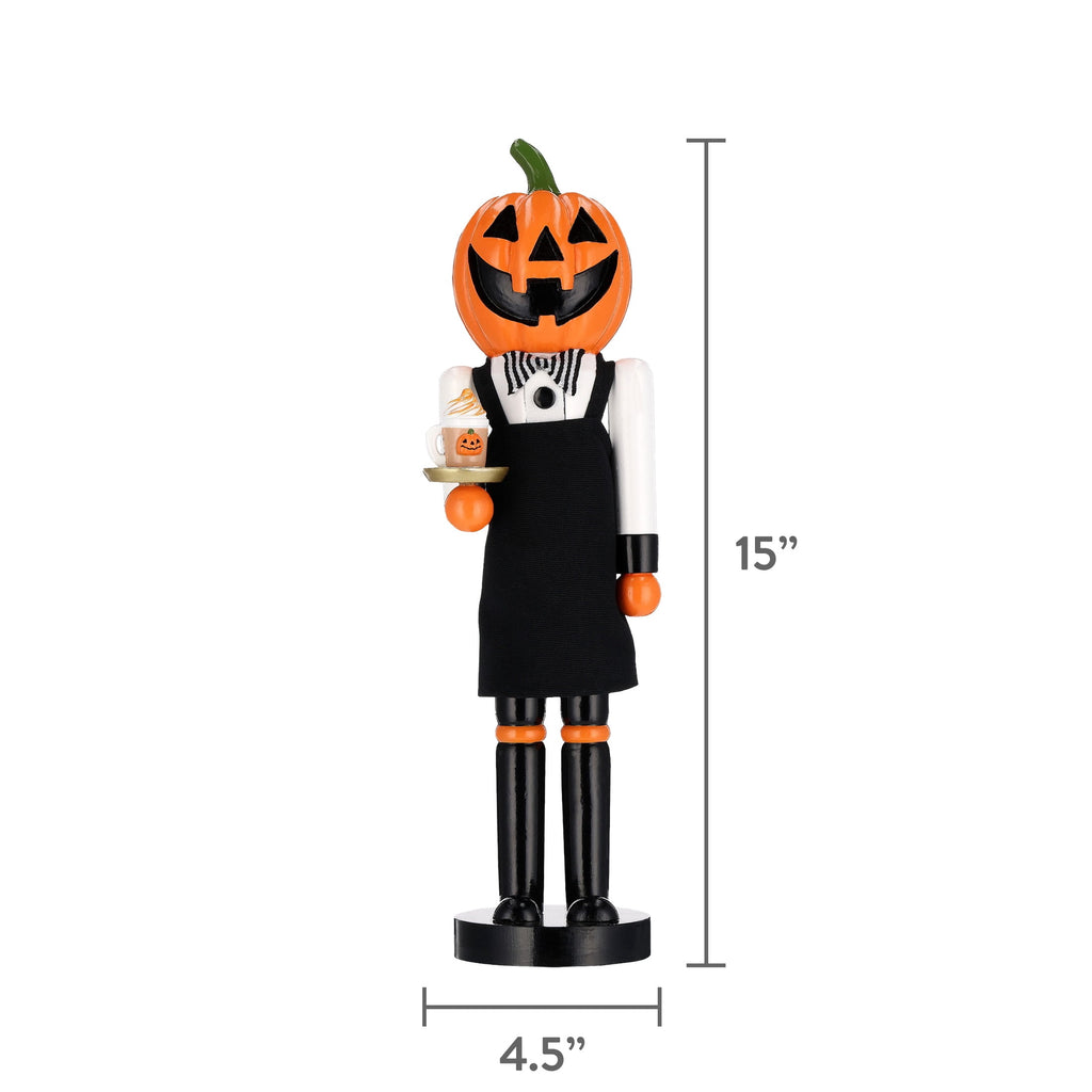 Wooden Pumpkin Nutcracker Tabletop Decoration, Multicolor, 14.8", Halloween by Way To Celebrate
