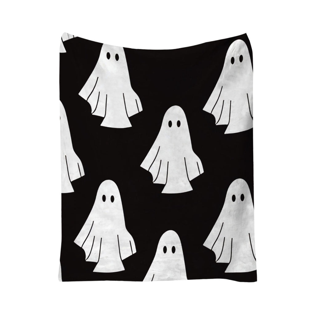 Halloween blanket,Halloween Print Throw Blanket Flannel Soft Cozy Decorative Nap Blanket with Ghost Pumpkin Skull for Office Bedroom Sofa Camping Travel(100x150cm/39x59 Inch),Black