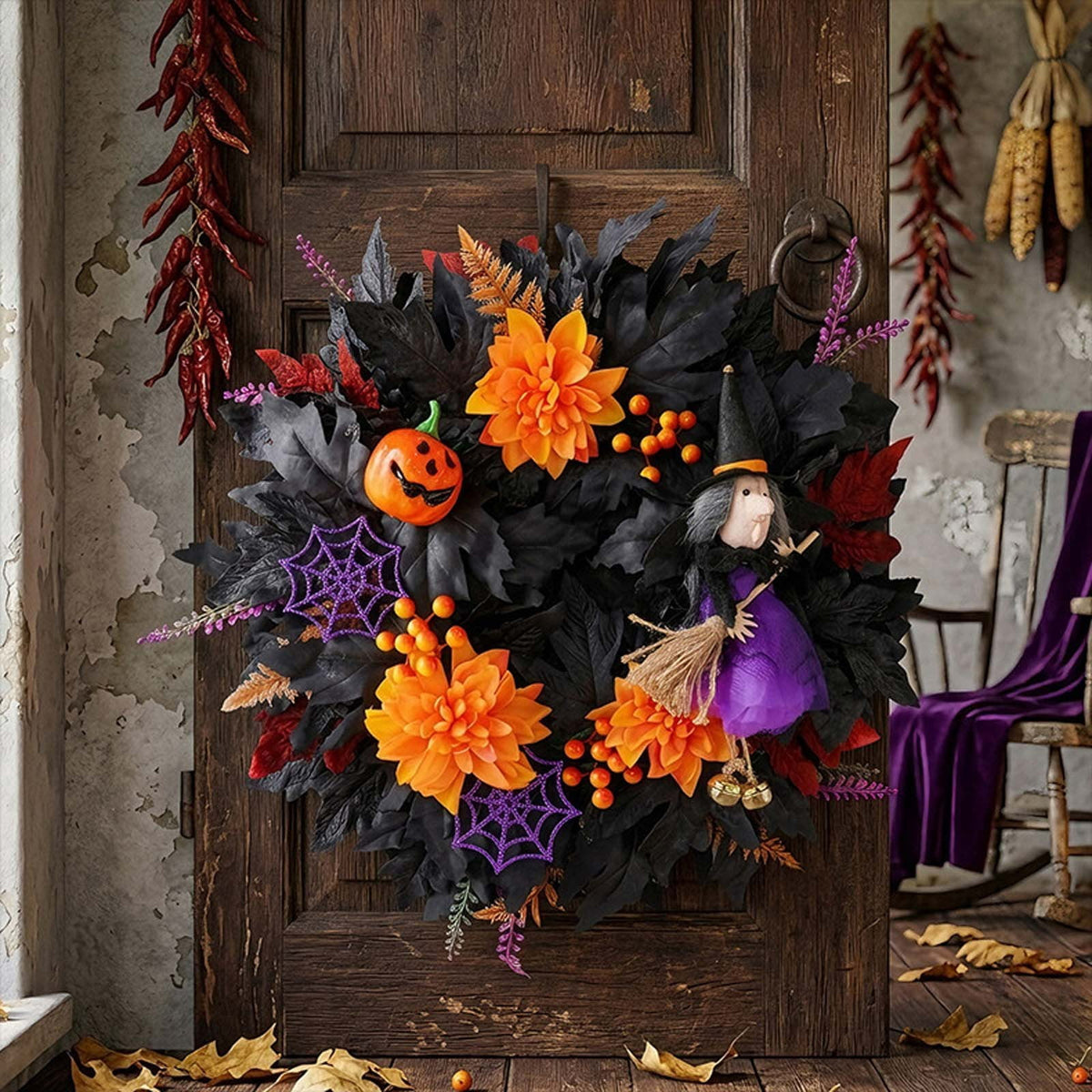 Rijanmt Decorative Plastic Easter Day Wreath, Multicolor