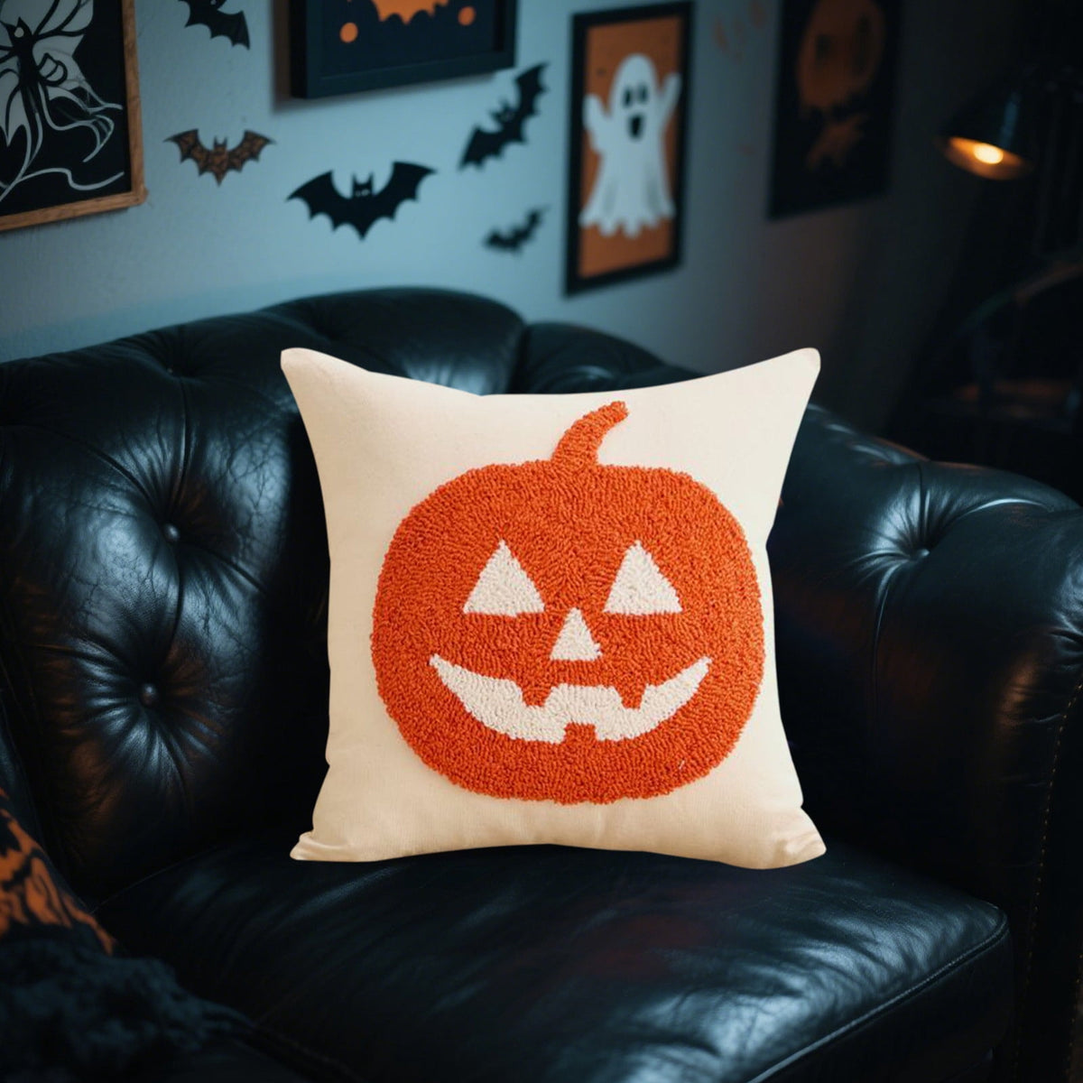 Generic Halloween Door Hanging Decor Pumpkin Ghost Bat Paper Sign Indoor Outdoor Front Door Decoration 16 Inch