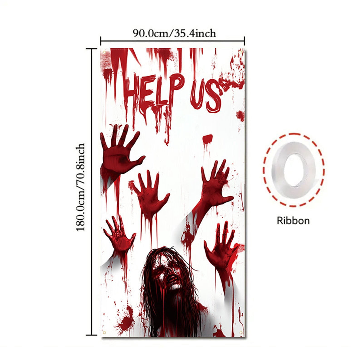 DAMAI Halloween Door Hanging Curtain Party Festival Scene Layout Supplies Decorative Porch Hanging Cloth