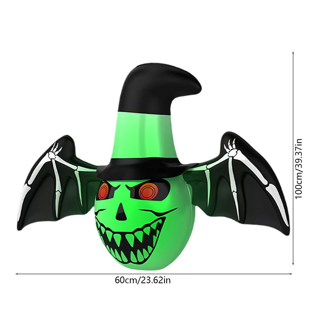 syligr Halloween Inflatable Bat for Yard and Garden Decor, Spooky Bat Decor with Lighted for Outdoor, 24x40 Inch, Porch Patio Lawn Ornament, Trick-or-Treat Party Decoration
