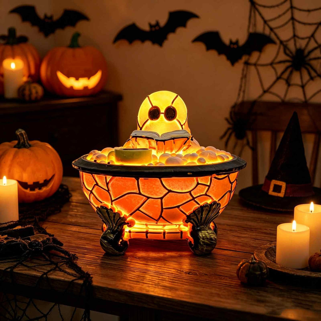 XGFHYJEH Halloween Fire Pit Skull Decoration, Reusable Fireproof Human Skull Gas Log for Indoor Outdoor Fireplaces Bonfire, Ceramic Simulation Halloween Skull Props, Halloween Horror Skulls Decor