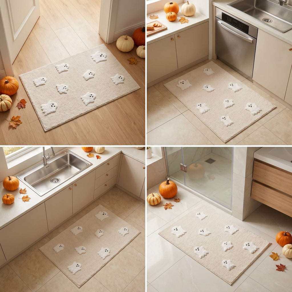 Halloween Thanksgiving Pumpkin Doormat 24x16 Inch, Simple Fall Farmhouse Entrance Mat for Front Porch Patio Home Decor