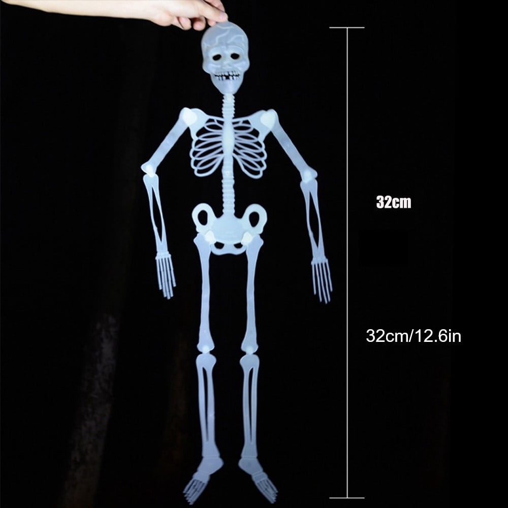 Realistic White Plastic Half Torso Skeleton Tabletop Prop, Detailed Human Half Skeleton Halloween Desktop Decor, Weatherproof Indoor Outdoor Reusable Spooky Party Ornament
