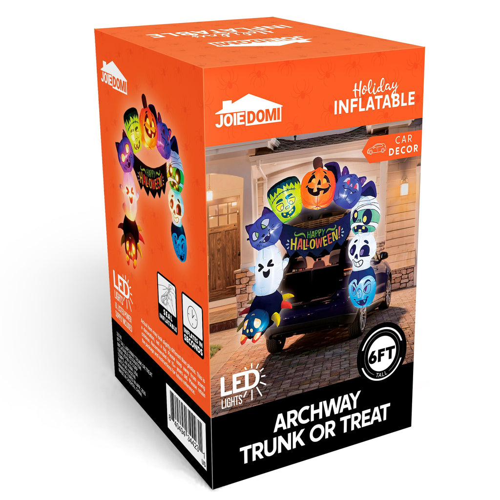 Joyfy 3.6 ft Animated Halloween Inflatable Dinosaur Decoration,Trunk or Treat Car Decorations Kit Dinosaur with Built-in LED Light for Halloween Party Indoor,Outdoor,Yard,Garden Decor