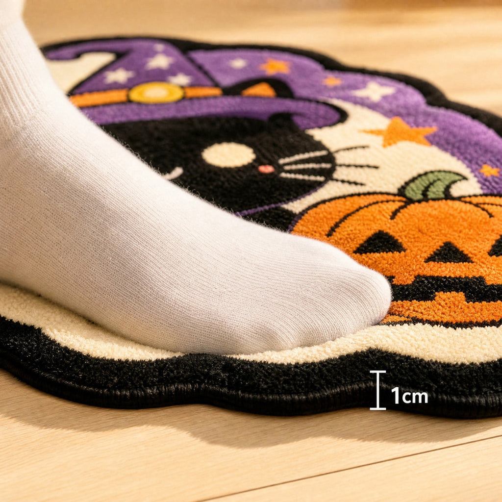 Halloween Door Mat Pumpkin Shaped Non-Absorbent Skidproof Mat 15.75x23.62in Polyester Skidproof & Weather Resistant for Front Door Porch Indoor Outdoor Halloween Door Mat by MPOISVA