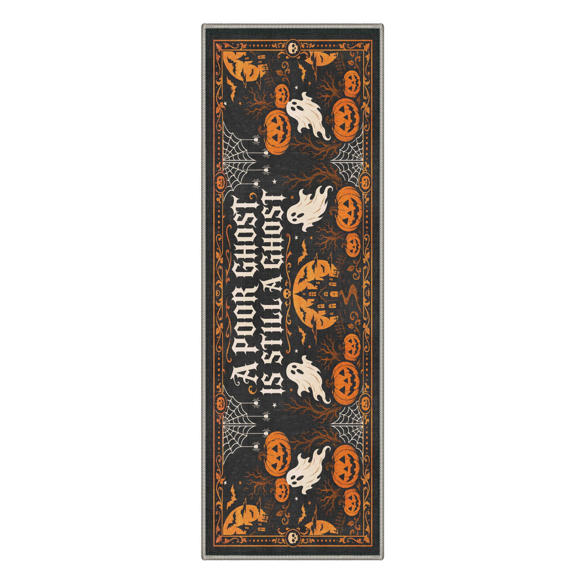 GENIMO 2'x3' Halloween Doormat, Washable Non Slip Soft Whimsical Cat Outdoor Door Mat for Front Door Covered Porch Patio Entryway, Vintage Black