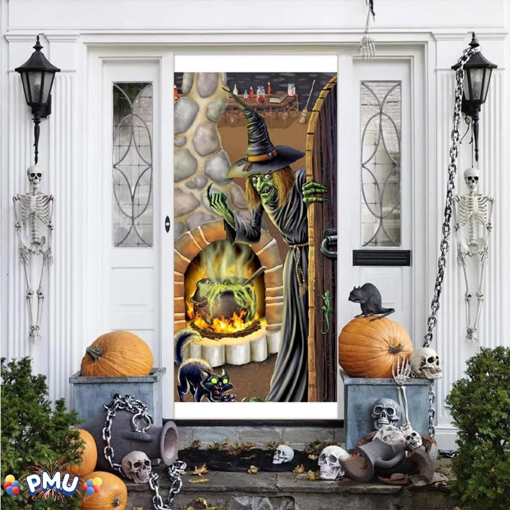 PMU Halloween Bathroom Door Cover, Halloween Decor, Door Decor
