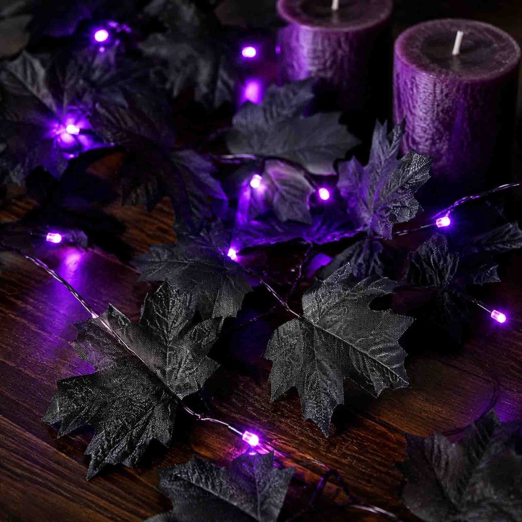 CuiLiyq Halloween Tinsel Garland, 78.7 Inch Black Purple Silver Foil with Bats and Ghosts, Party Decor for Mantel, Staircase, Doorway