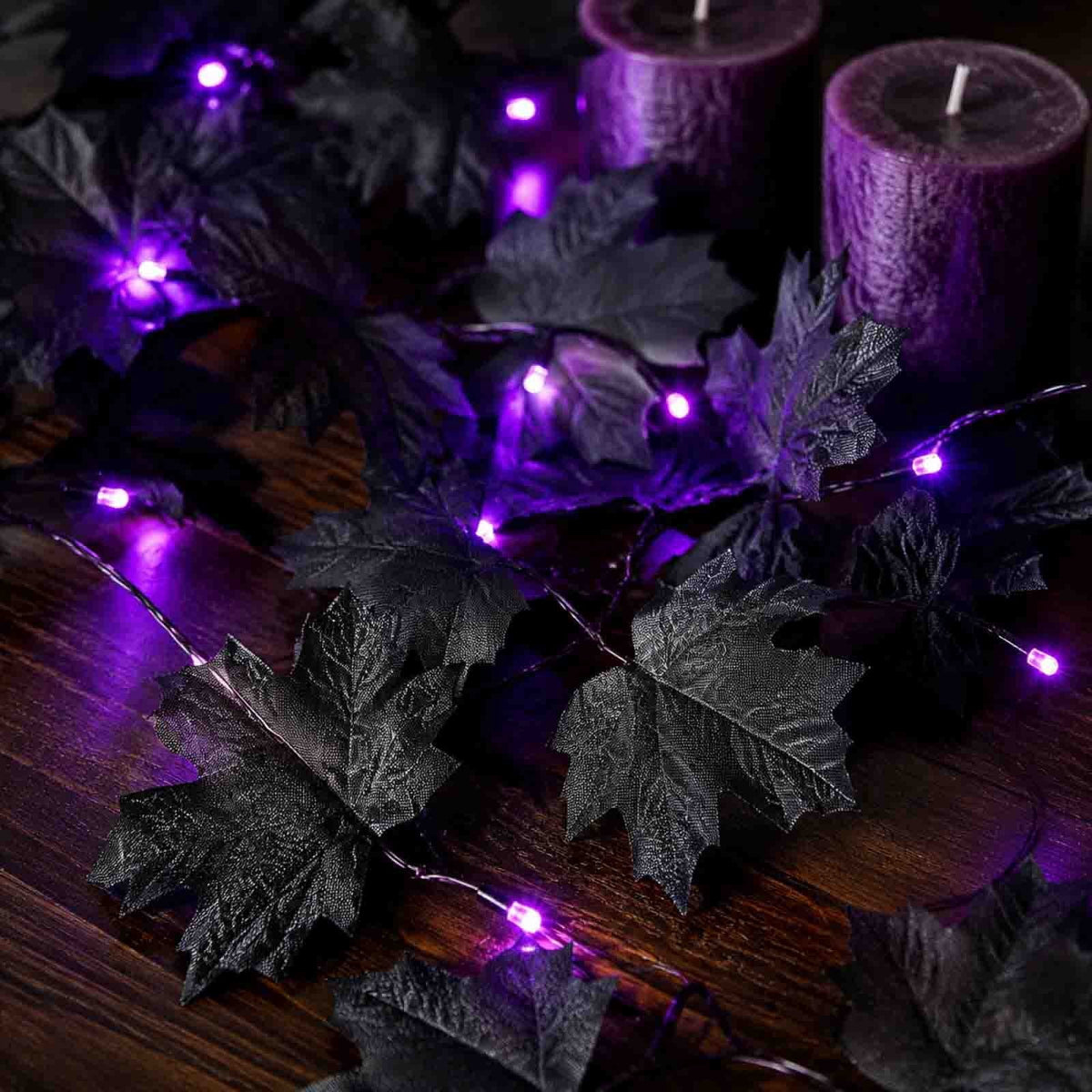 CuiLiyq Halloween Tinsel Garland, 78.7 Inch Black Purple Silver Foil with Bats and Ghosts, Party Decor for Mantel, Staircase, Doorway