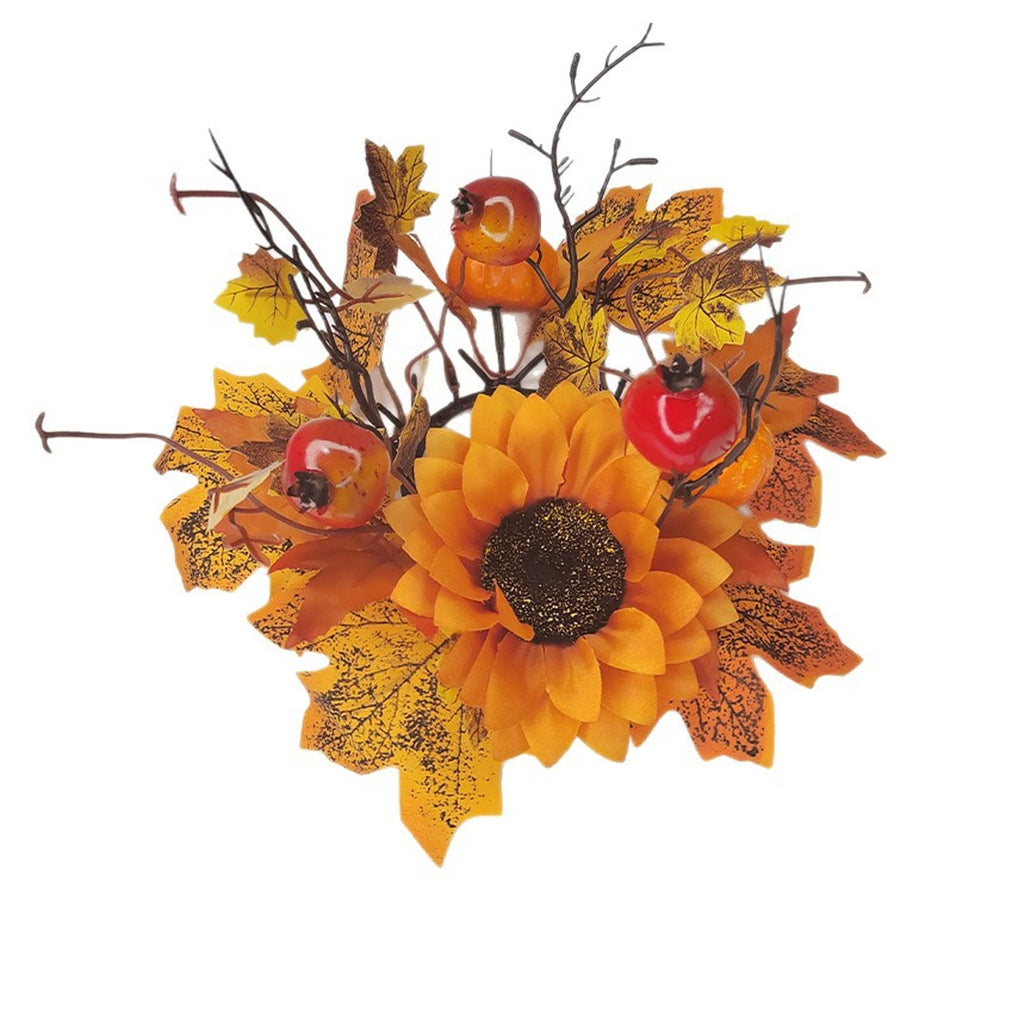 Small Fall Gradient Wreath for Front Door, Multicolor Artificial Autumn Wreaths Thanksgiving Decor for Home, Fall Halloween Decorations, Outdoor Indoor Farmhouse Wall Decor Year Round, E