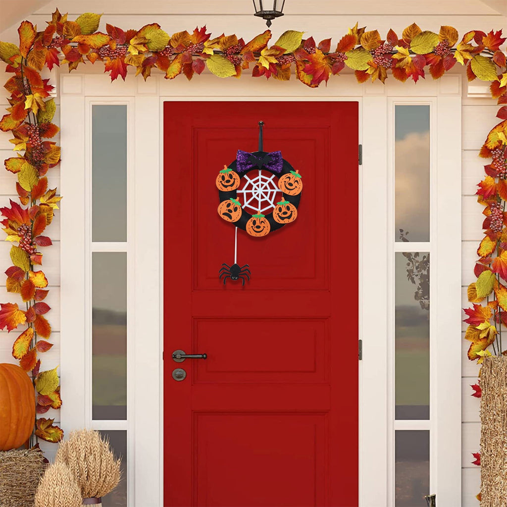 sruoe Halloween Decorations, Halloween Wreaths for Front Door, Artificial Wreaths, Indoor Outdoor Halloween Decor, Halloween Wreaths for Front Door, Halloween Party Decoration, Yard Decoration