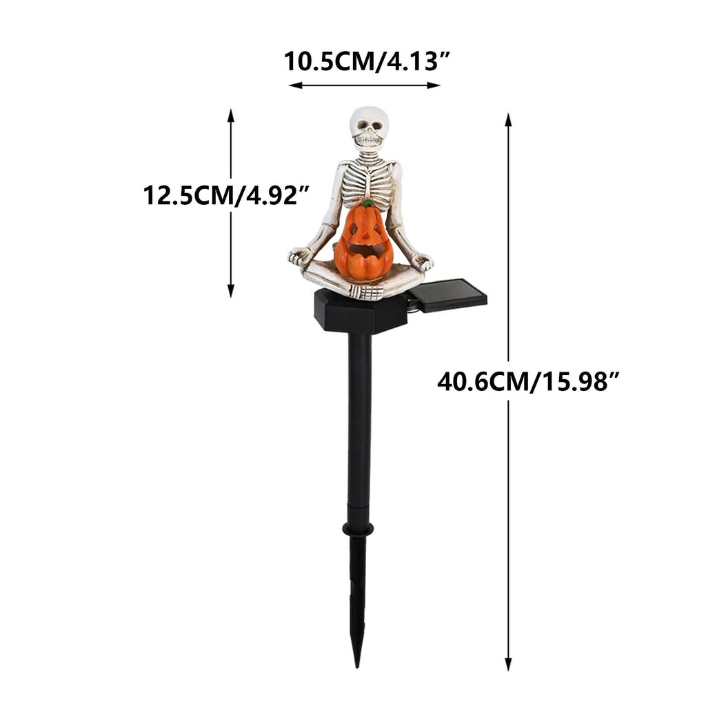 Konghyp Solar Yoga Skeleton Ground Plug, Halloween Decoration, Color Gradient Lights, Outdoor Yard Decor, Weatherproof Garden Pathway Lamp, Fun Festive Ornaments