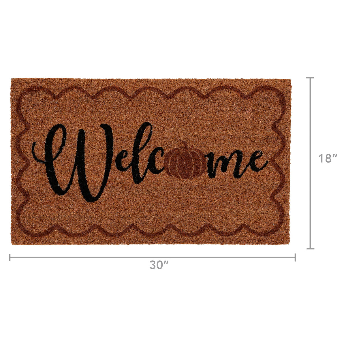 My Texas House Halloween Natural/Multicolor Pumpkin Welcome Outdoor Coir Doormat, 30" x 48"