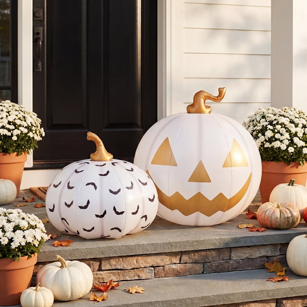 FUNBOY Inflatable Pumpkin Halloween Decorations Outdoor 2-Pack