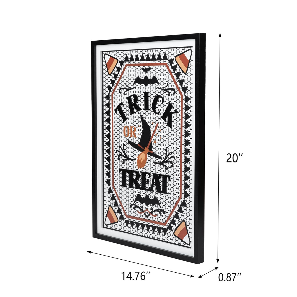 Trick or Treat Framed Wall Art, Multicolor, 14.8" x 20", Halloween by Way To Celebrate