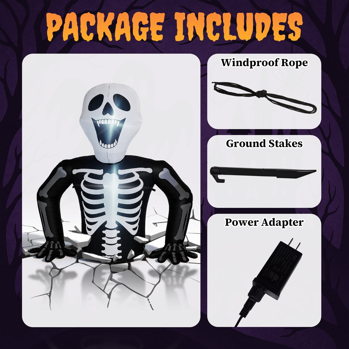 Ktaxon 6' Halloween Inflatables Skeleton Outdoor Halloween Decoration Emerging Large Skeleton