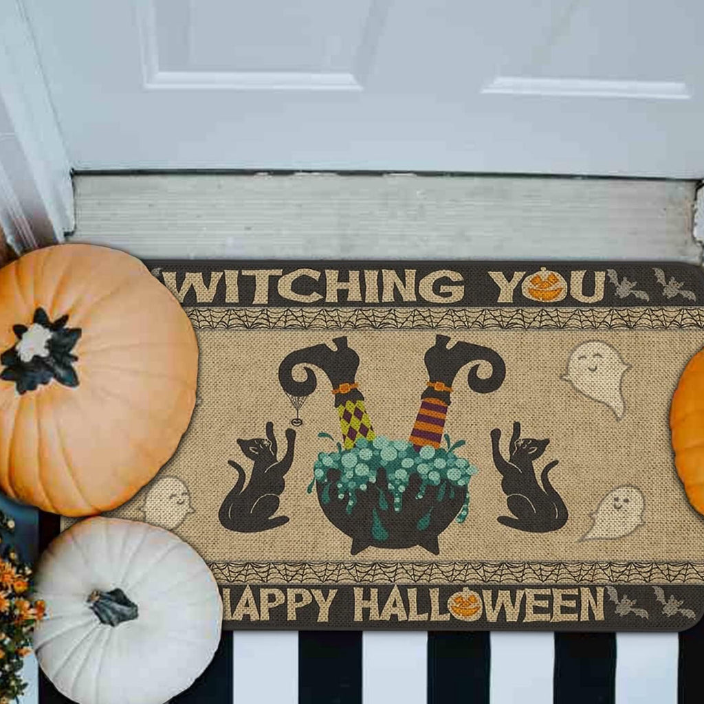 BOOHIT Halloween Door Mat 31x19 Inch Indoor Outdoor Entrance Floor Home Decoration (Witch Feet)