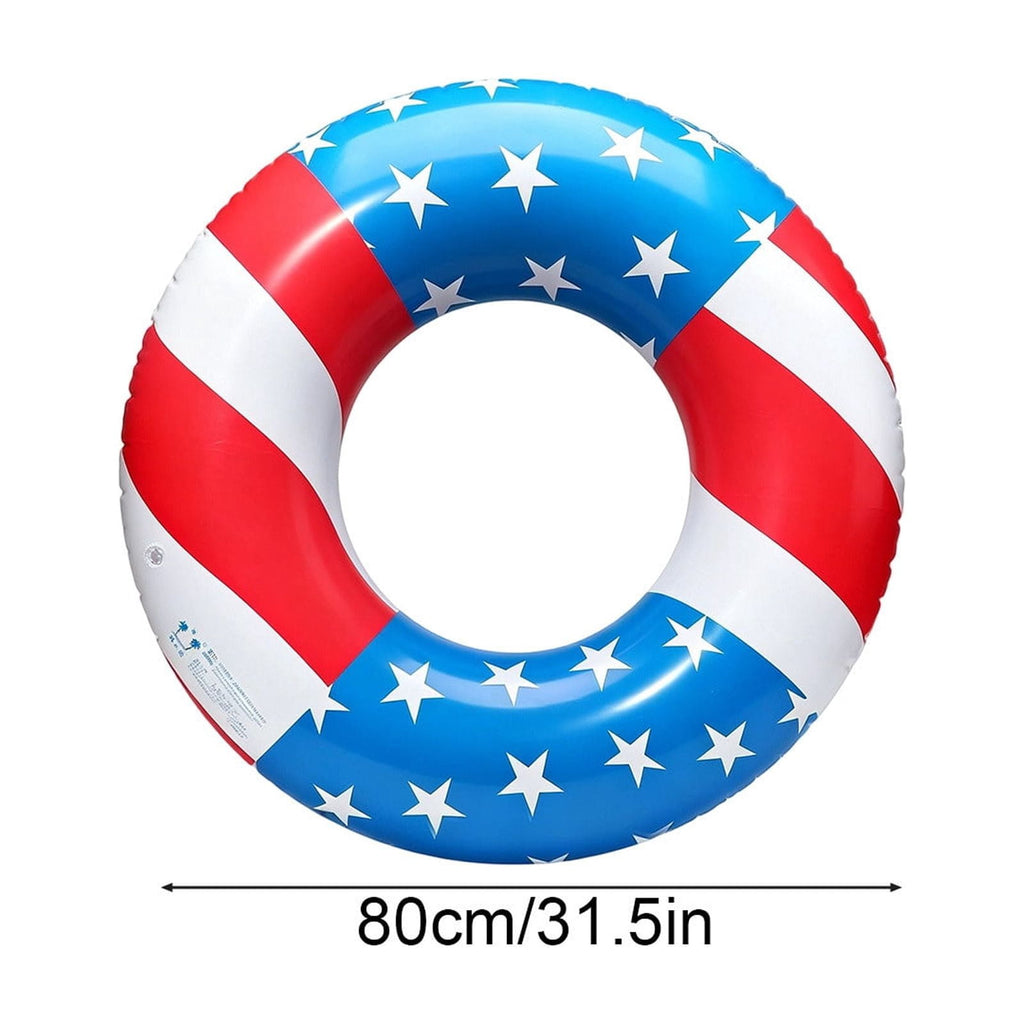 Pool Floats USA Flag Patriotic Swim Pool Tubes for Kids Adults Red White & Blue Pool Floaties Summer Pool Party 250th Anniversary 35in