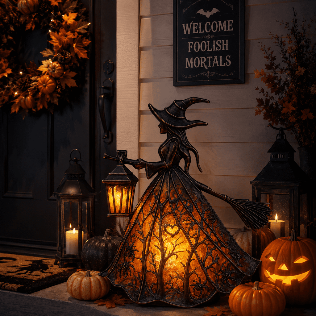 Diceymbol 11.81 Inch Halloween Ghost Night Light, Witch Hat Ghost Lamp with Jack O Lantern, Halloween Decorations Indoor for Table Mantel Party Decor