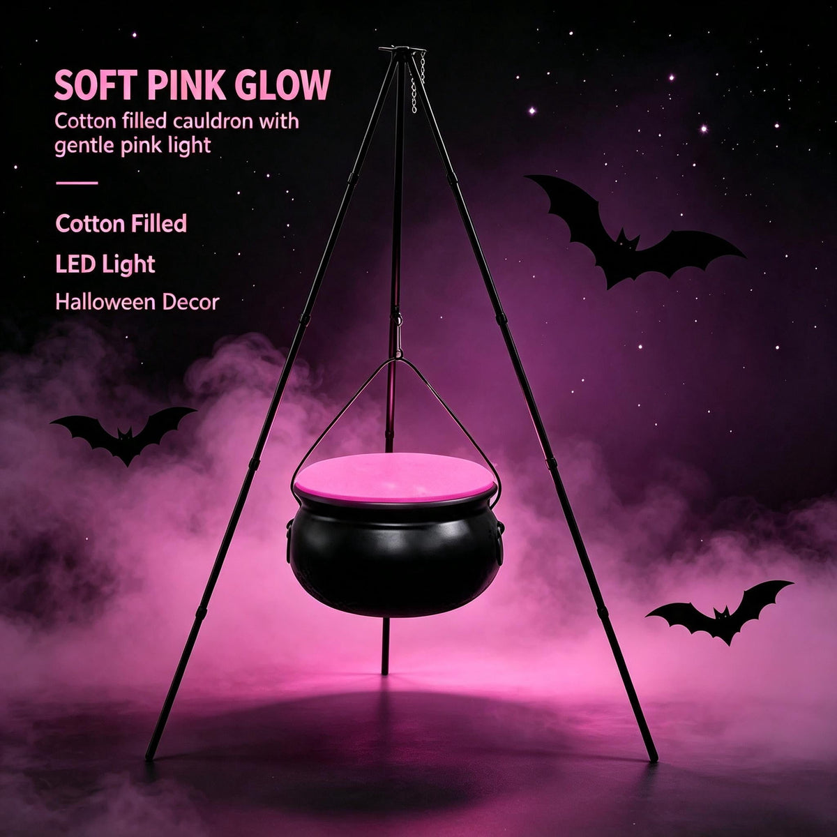 Muecwrye Halloween Decorations Outdoor, Halloween Clearance! Halloween Witches Cauldron on Tripod with Lights, DIY Bubbling Cauldron Set Decor for Home Porch Outside, Halloween Party Supplies