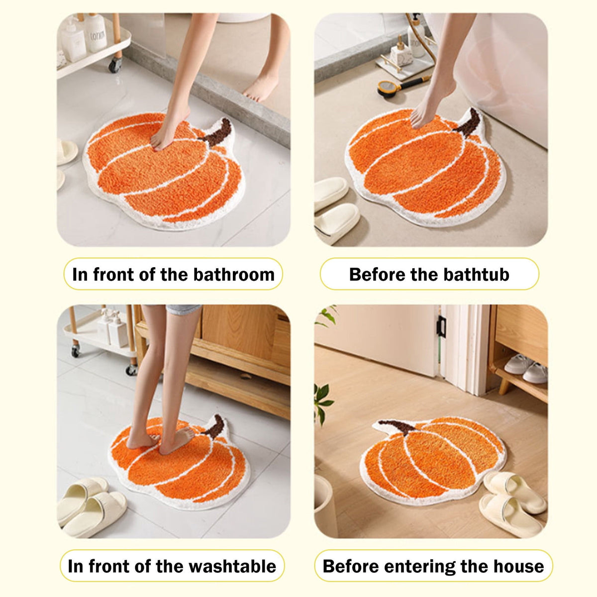 Fall Area Rug Maple Leaf Pumpkin Imitation Wool Mat 27.56x27.56in Polyester Skidproof & Soft for Living Room Bedroom Entryway Fall Doormat by MPOISVA