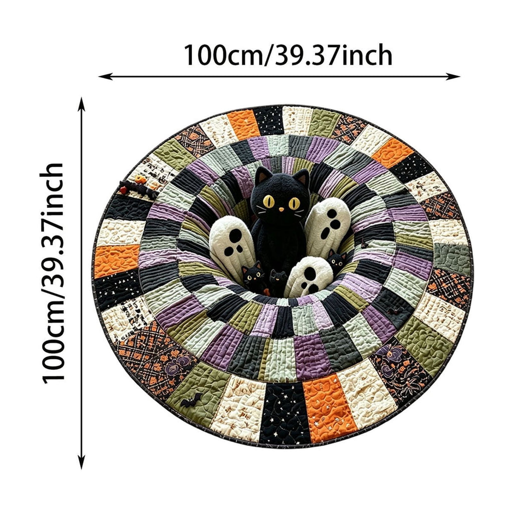 Win s Way 3D Illusion Round Halloween Rug Optical Illusion Doormat Non- Washable Entryway Decor Spooky Fall Front Door Mat for Party Decoration Available in 15.8/23.6/31.5 Inch