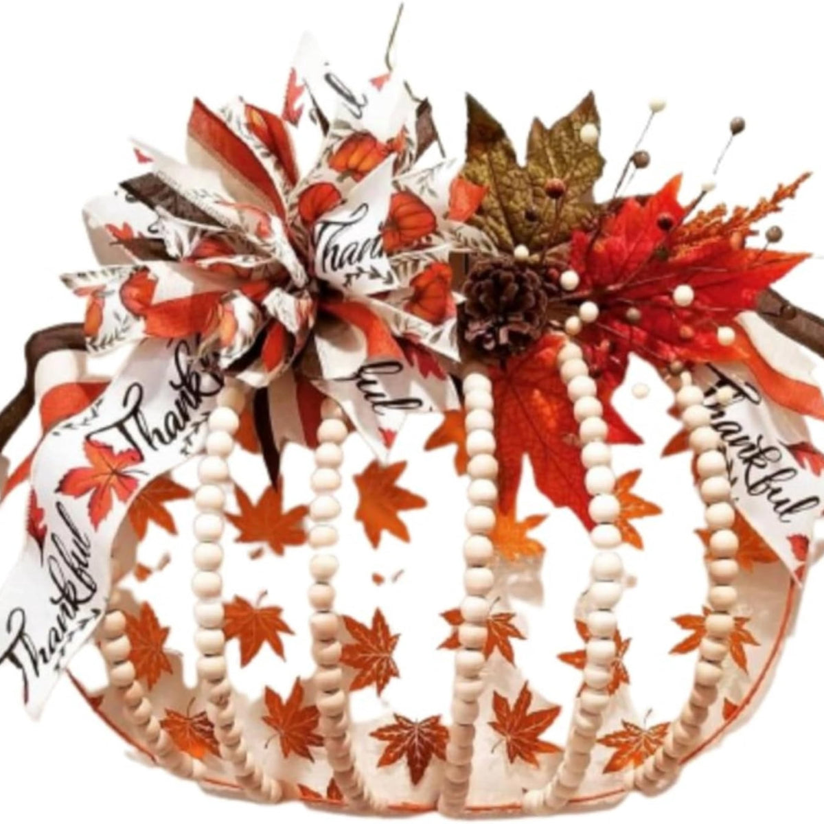Pumpkin Shaped 3D Metal Wreath Forms 13x17.625 Inches Fall Halloween Farmhouse Autumn Thanksgiving DIY Art Craft Material Supplies Making Centerpiece Bouquet Decoration Indoor Outdoor Wreath Pack of 2