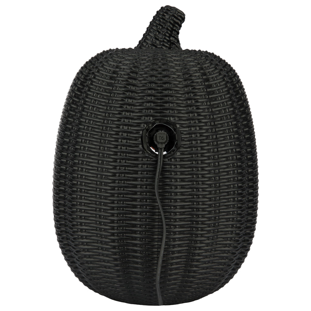 Light-Up Woven Jack-o'-Lantern Decoration, Black, 12", Halloween by Way To Celebrate