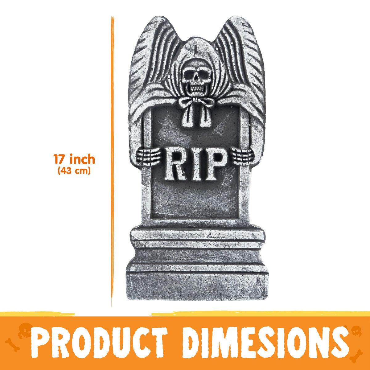 Joyfy 5 Pack Halloween Tombstone Outdoor Decorations,17 Inch Foam RIP Cemetery Headstone Decoration and 12 Halloween Yard Lawn Decoration Metal Stakes