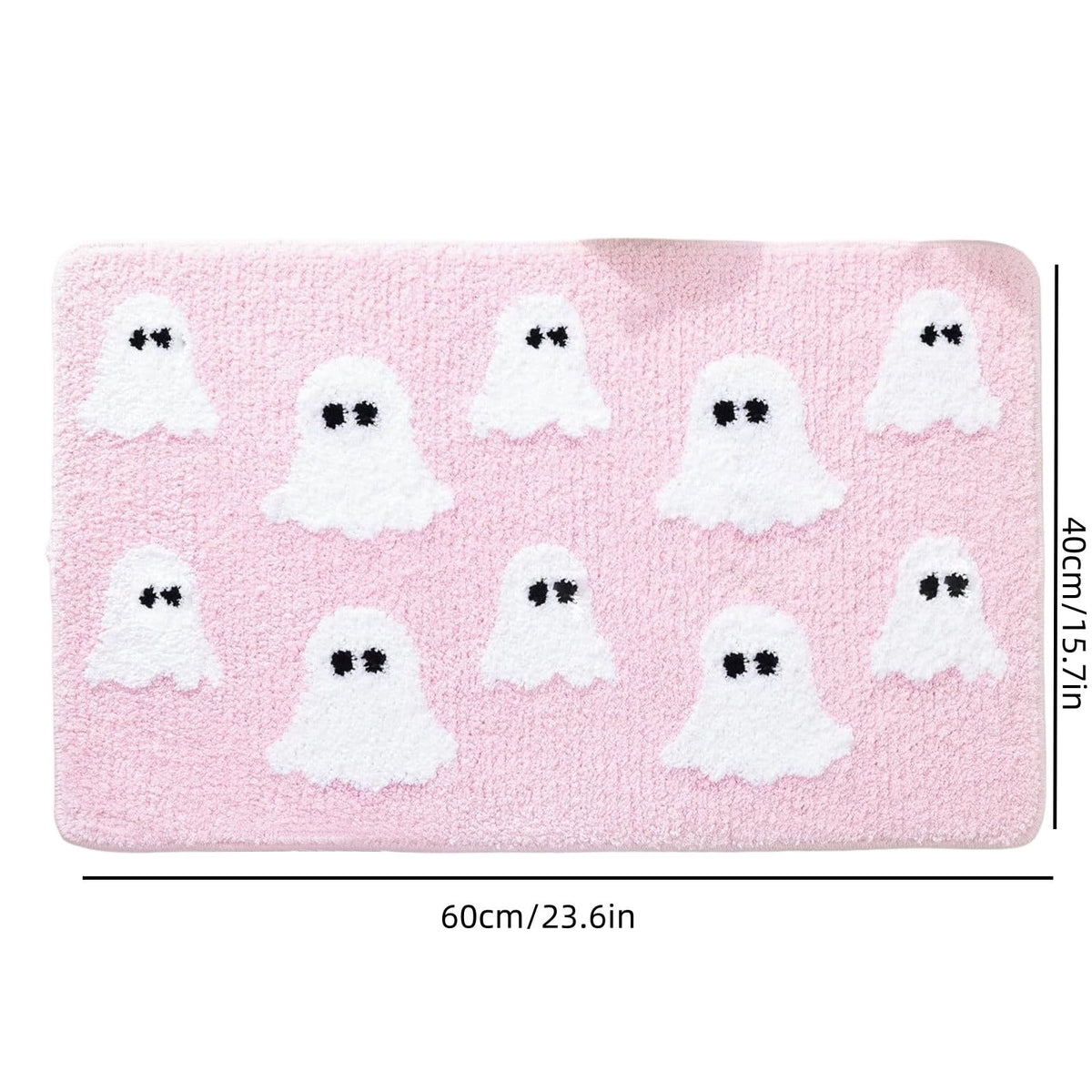 Halloween Ghost Door Mat, Cute Welcome Mat for Front Door Porch Entryway Haunted Outdoor Decor Spooky Decorative Entrance Doormat Non Slip Halloween Rug, 16" x 24"