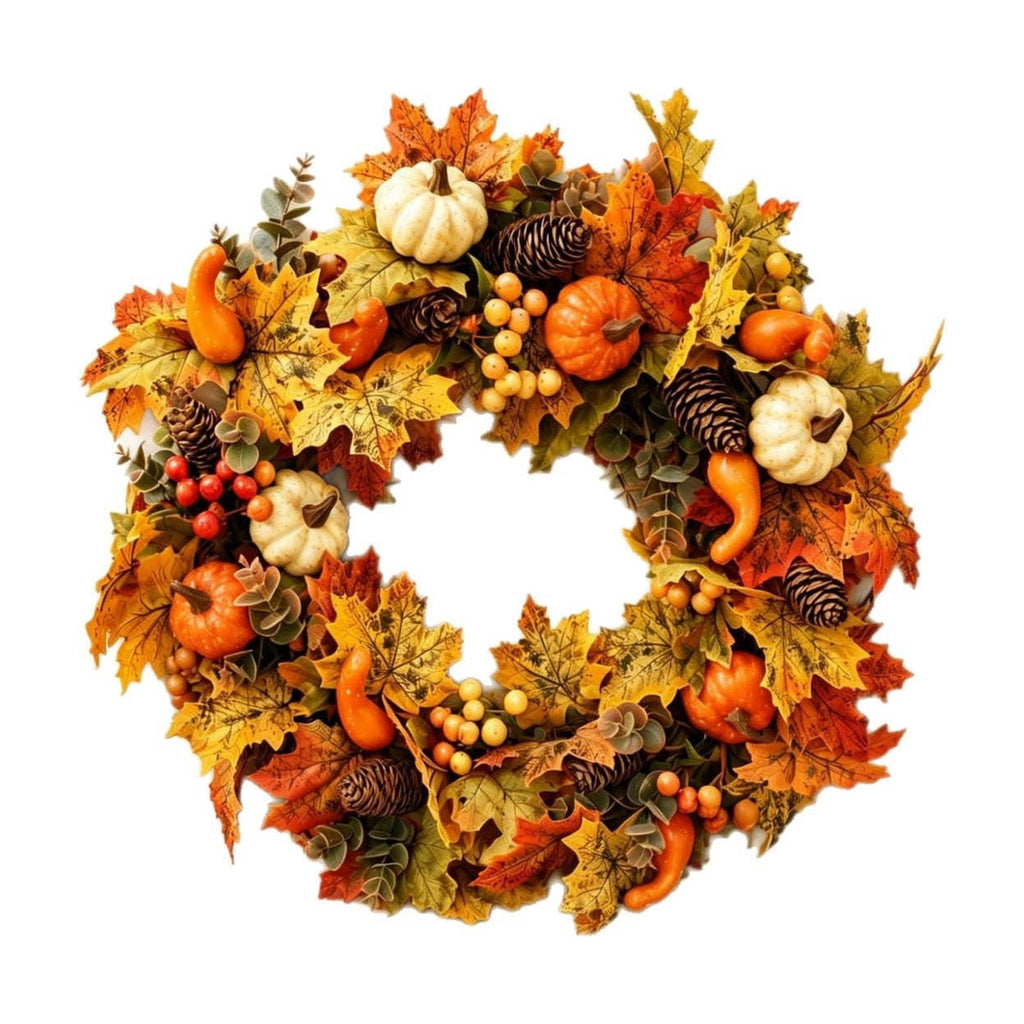 SPOORYYO 2Pcs Fall Maple Leaves Stems for Vase, Artificial Autumn Fake Leaves Decor, Maple Leaf Bushes Shrubs for Thanksgiving Halloween Home Farmhouse Table Centerpiece, 12.99" x 7.87"