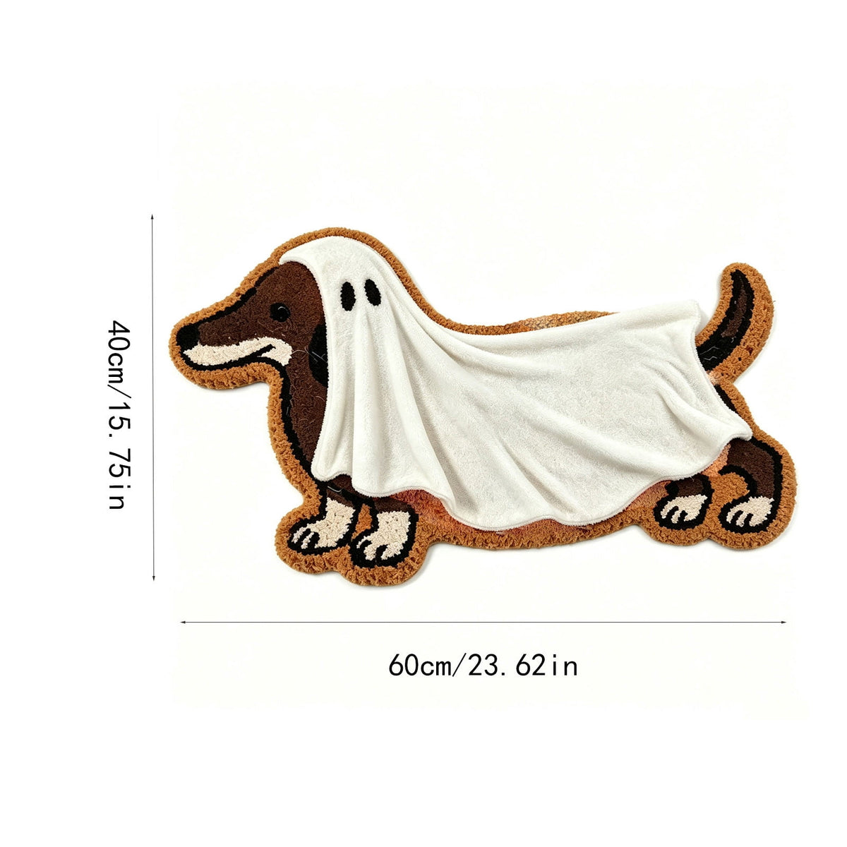 Halloween Decor White Ghost Rug 24x16 inches, Handmade Tufted Fluffy Aesthetic Area Rugs, Cute Soft Cool Non Slip Floor Carpet Bath mat, Living Room, Bathroom, playroom, Kitchen