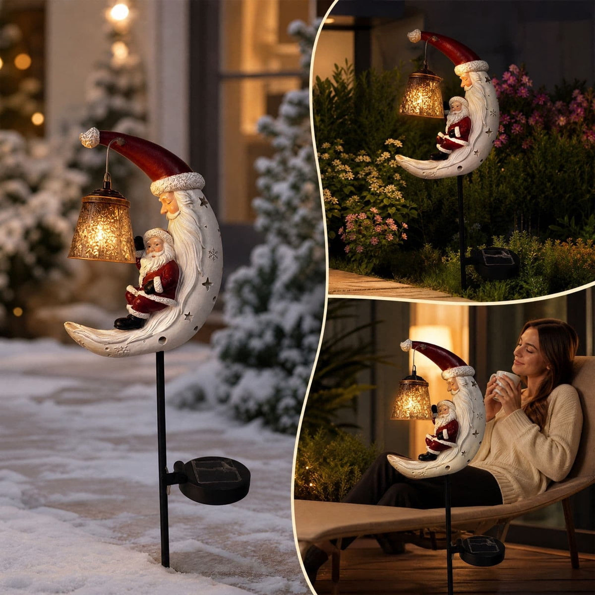 Solar Halloween Garden Stake Light, Bats & Spooky Ghosts Waterproof Solar Lantern Stake with Hanging Pumpkin, Outdoor Halloween Yard Decor for Garden Patio Lawn Pathway