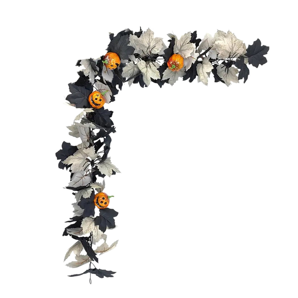 Halloween Garland, Halloween Garland Decor, 68.9in Halloween Wreath, Seasonal Decor, Black Garland, Fall Wreath, Halloween Wall Decor, Home Decoration, Halloween Decorations Indoor