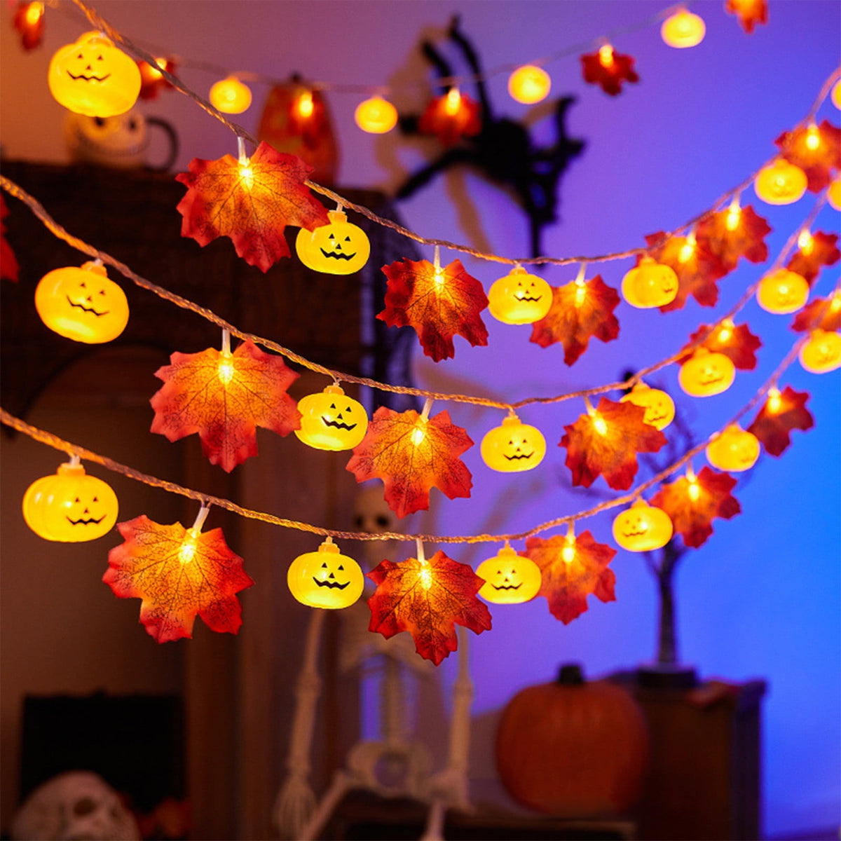XGFHYJEH Halloween Decorations LED Candle Lights, 3pc Pumpkin Lantern, Halloween Indoor Decor, Halloween Table Decoration Ornament for Home Room Party