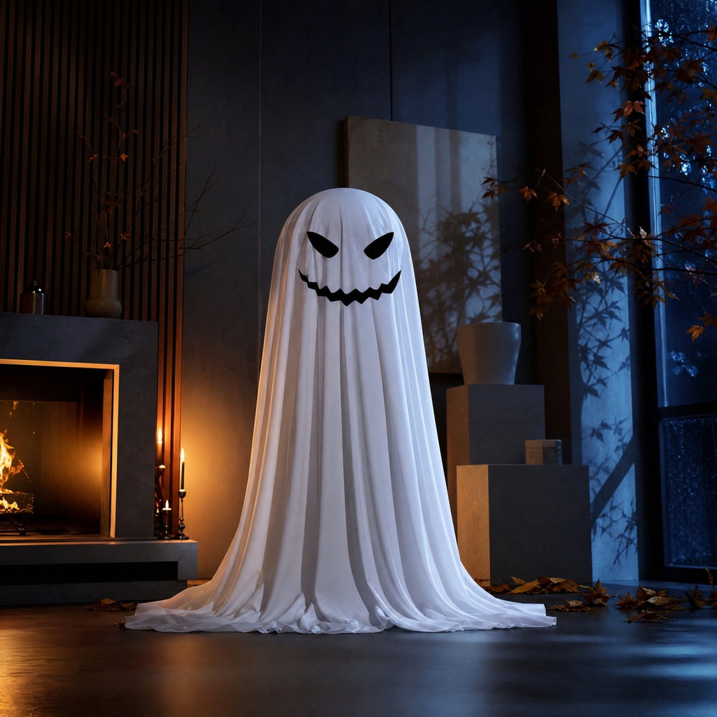 Aurorax Early Halloween Decorations Outdoor,Ghost Halloween Decoration 2 ft Realistic Waterproof Ghost Decor for Front Porch Yards Gardens Lawn Black