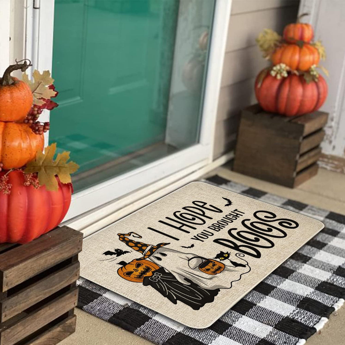 BOOHIT Halloween Door Mat 31x19 Inch Indoor Outdoor Entrance Floor Home Decoration (Witch Feet)