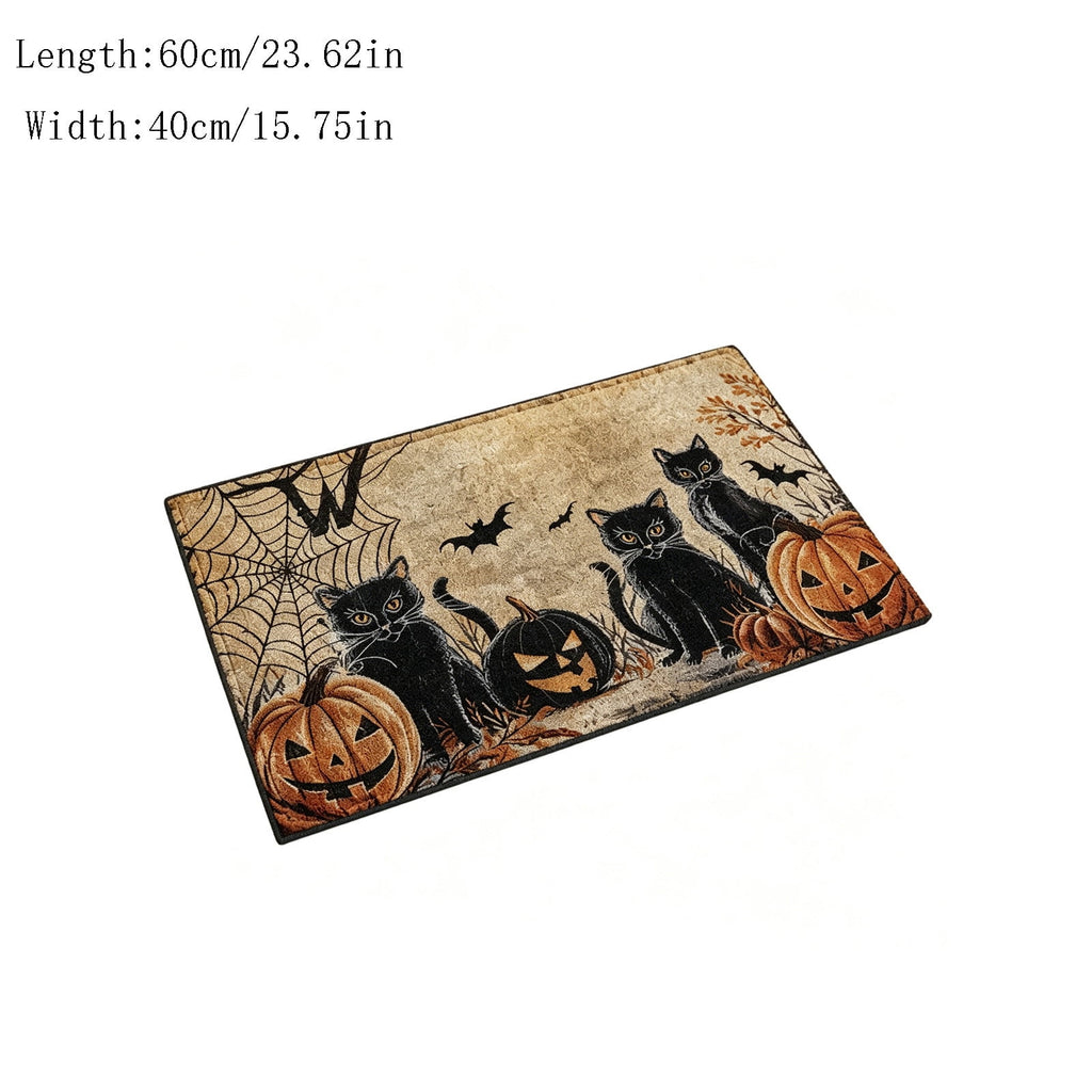 Halloween Dog Door Mat 16x24", Golden Retriever Ghost Pumpkin Welcome Rug for Porch, Halloween Outdoor Decorations