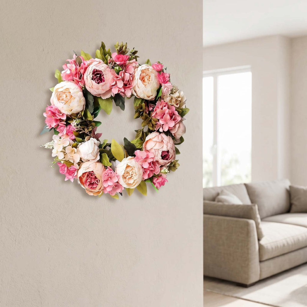 ICQOVD Halloween Pumpkin Maple Leaf Wreath with Skeleton Ornament Orange Black Bow Front Door Hanging Fall Home Decoration 15.75*15.75*3.15IN