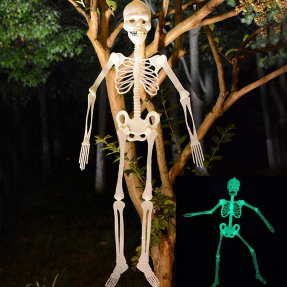 Halloween Hanging Luminous Skeleton Decorations, Full Body Glow-in-The-Dark Skeleton for Halloween Party Decorations Outdoor Yard Garden Hanging Ornaments Props