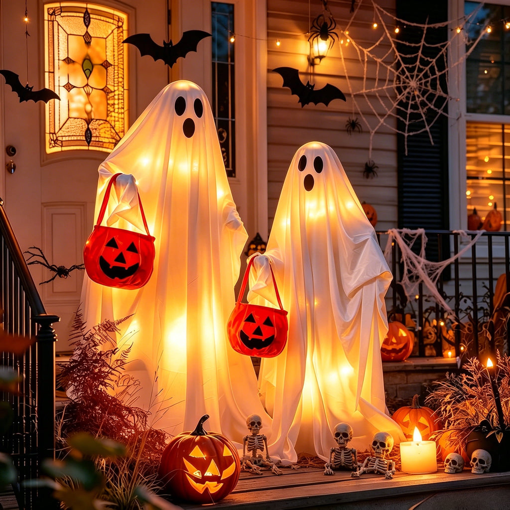 ANLTDTC Halloween Outdoor Ghost String Lights with Remote for Yard, Garden, Lawn, Porch