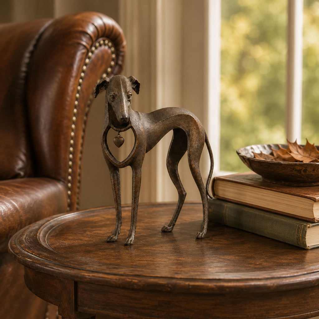 Dachshund Statue 9", Rusted Metal Dog Sculpture for Garden Yard, 1 Pack